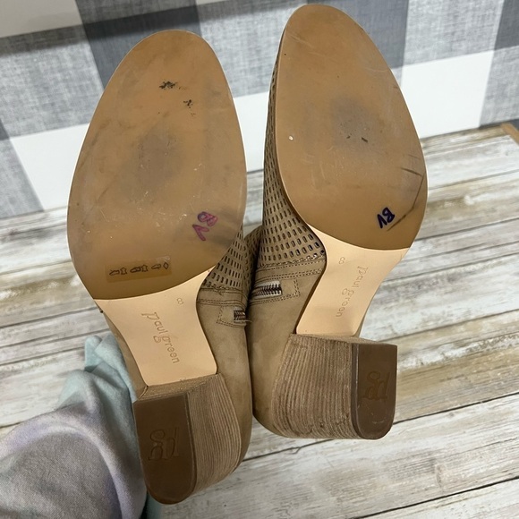 Paul Green Bonzai Nubuck Perforated Laser Cut Ankle Boot - Picture 11 of 14